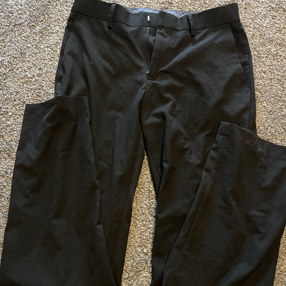 Black Dress Pants with Flat Front Design